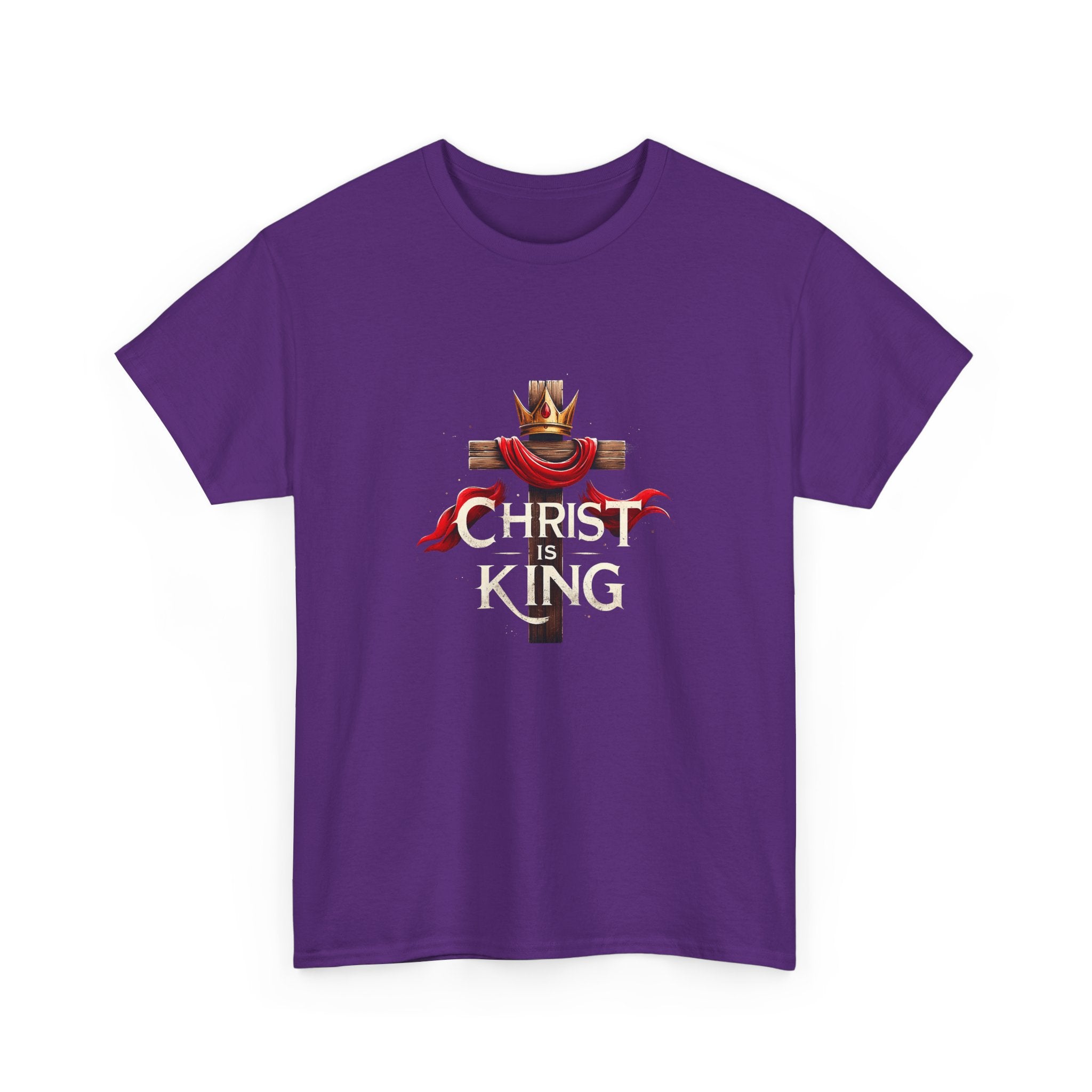 Christ is King Unisex Heavy Cotton Tee, Christian Apparel, Faith-Based T-Shirt