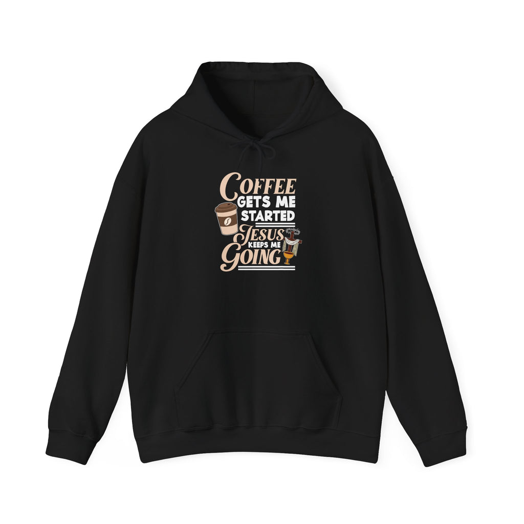 Coffee-Themed Unisex Hooded Sweatshirt – Perfect for Coffee Lovers, Jesus Lovers, Relaxed Days, Gifts for Friends, Cozy Wear