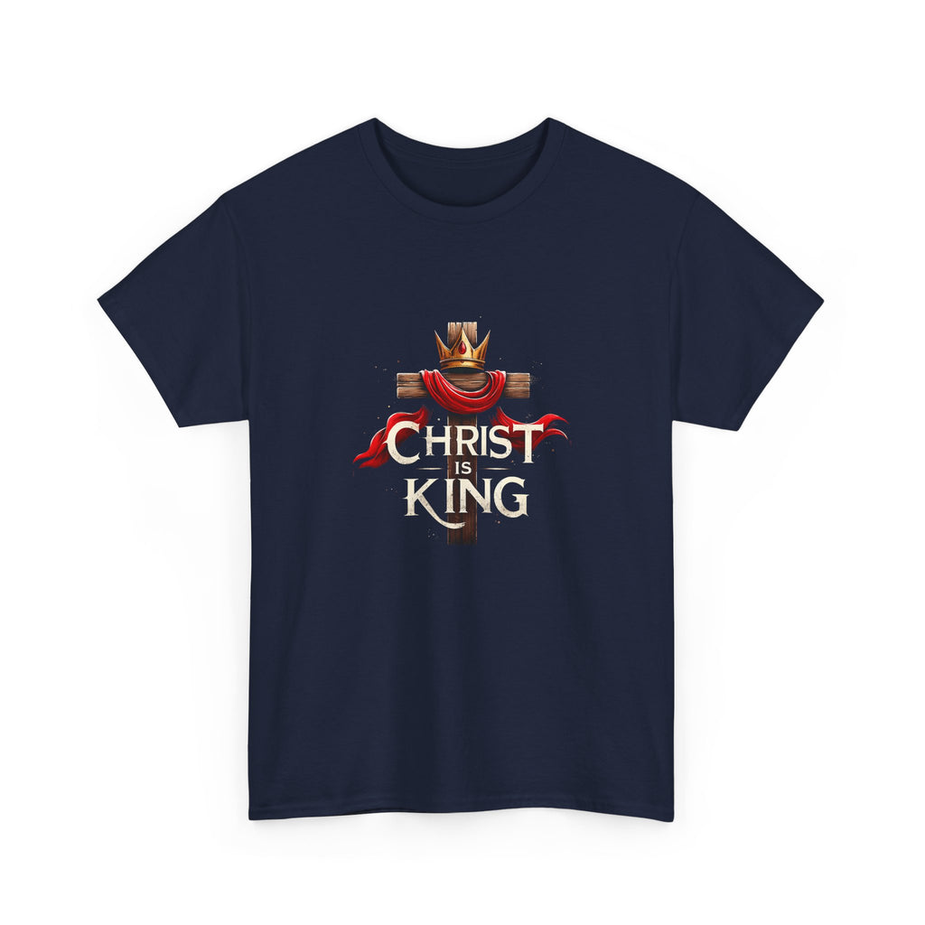Christ is King Unisex Heavy Cotton Tee, Christian Apparel, Faith-Based T-Shirt