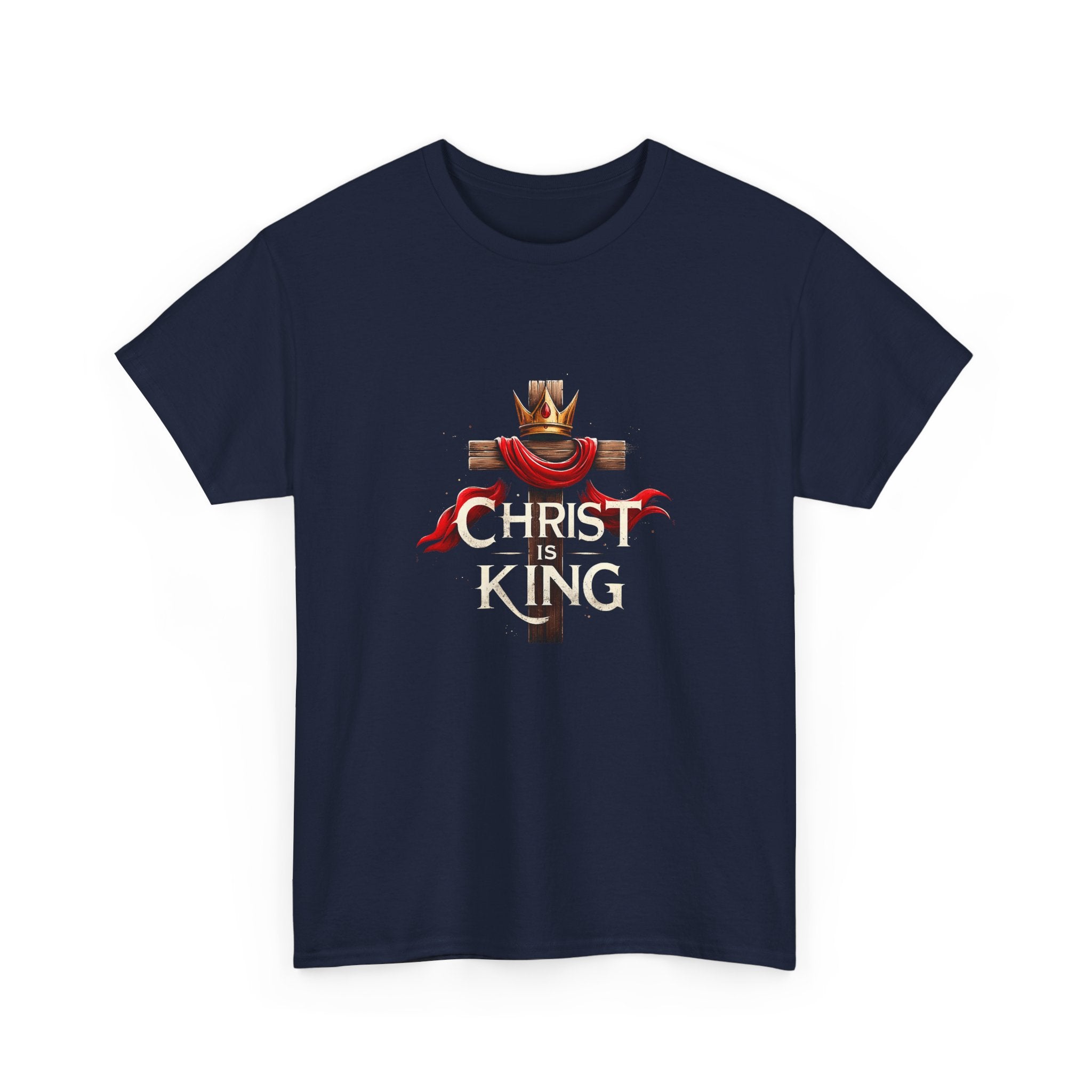 Christ is King Unisex Heavy Cotton Tee, Christian Apparel, Faith-Based T-Shirt