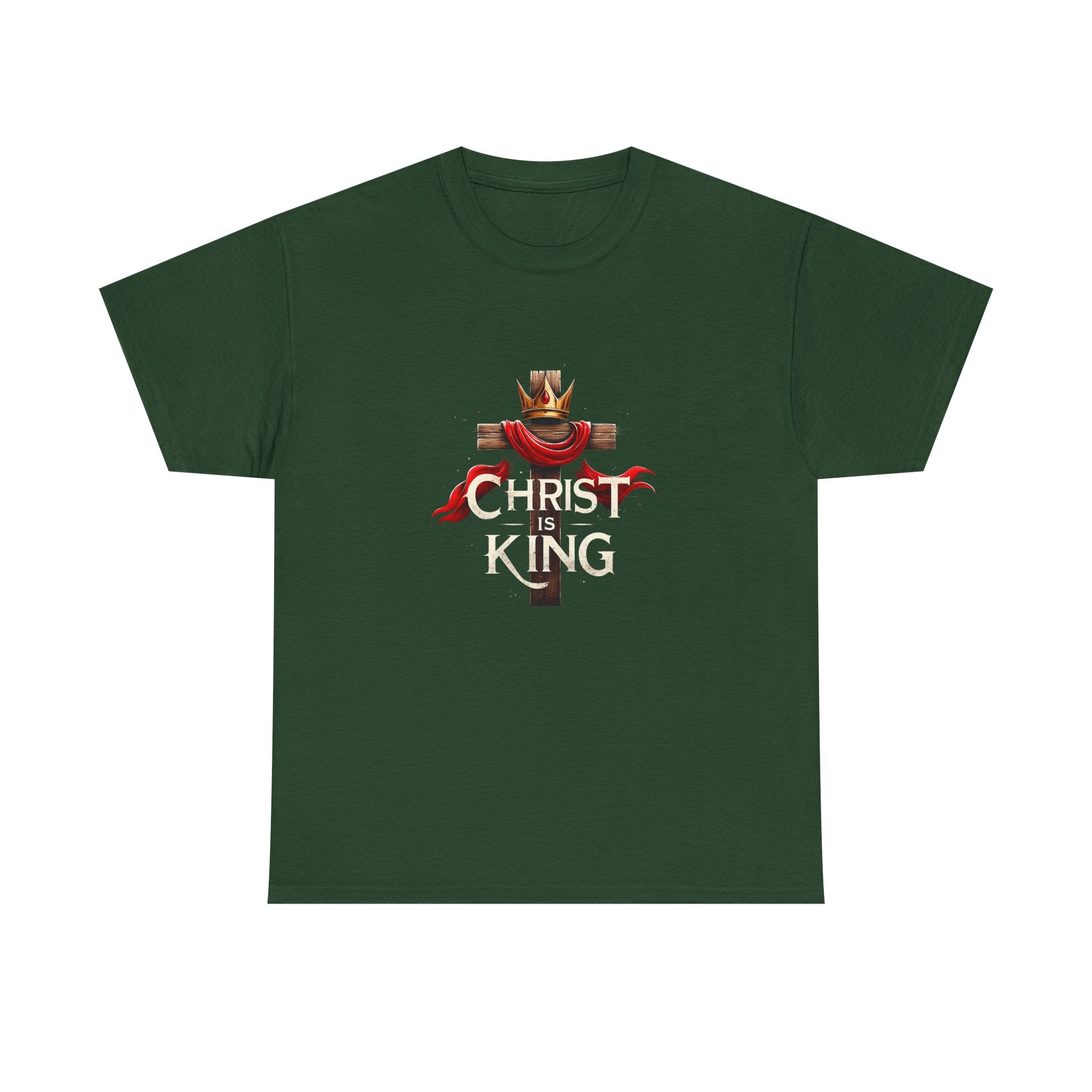 Christ is King Unisex Heavy Cotton Tee, Christian Apparel, Faith-Based T-Shirt