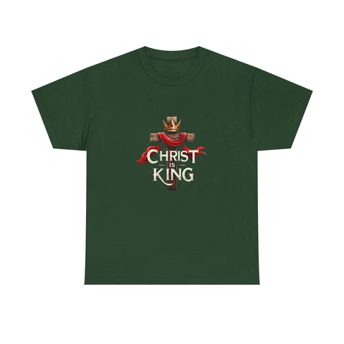 Christ is King Unisex Heavy Cotton Tee, Christian Apparel, Faith-Based T-Shirt
