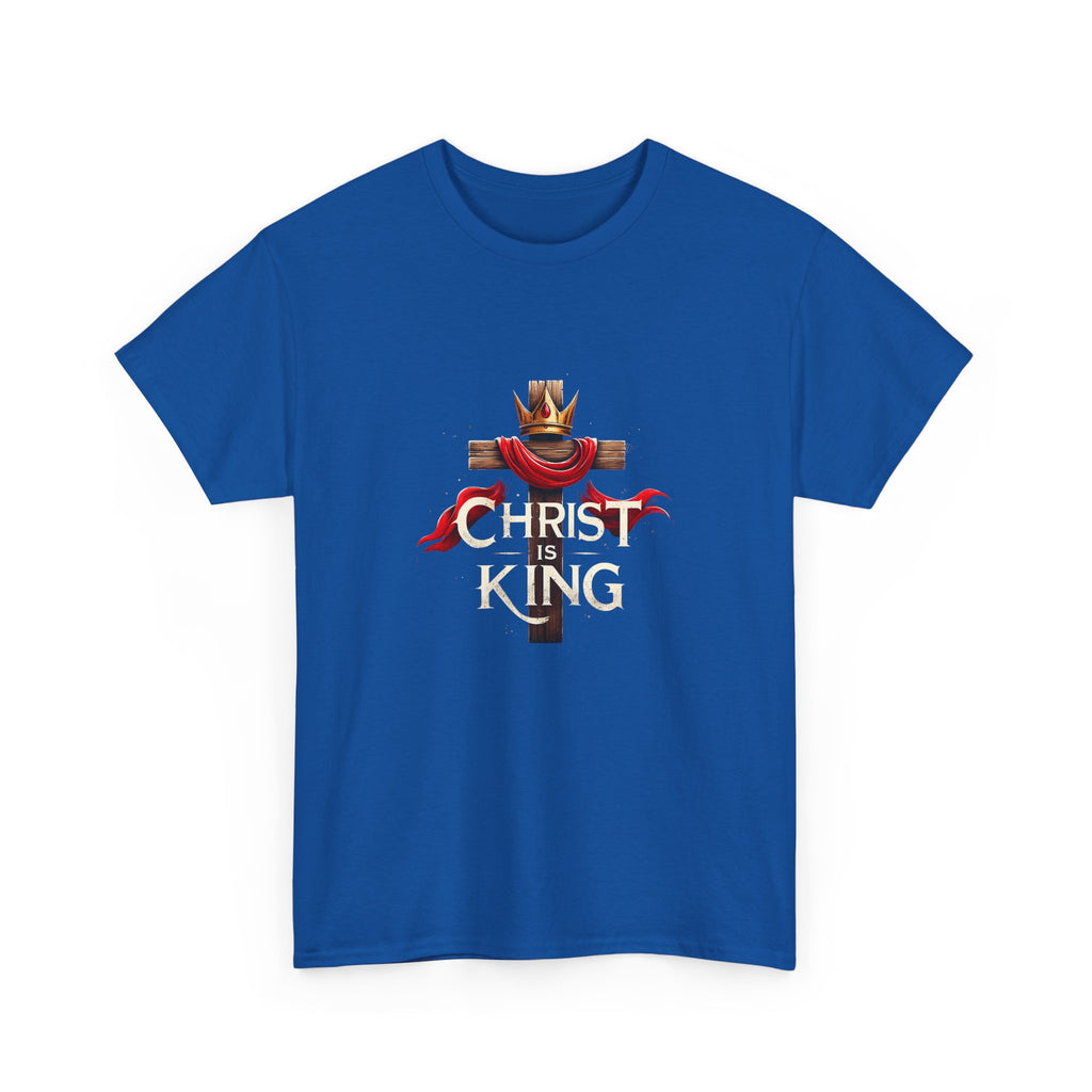 Christ is King Unisex Heavy Cotton Tee, Christian Apparel, Faith-Based T-Shirt
