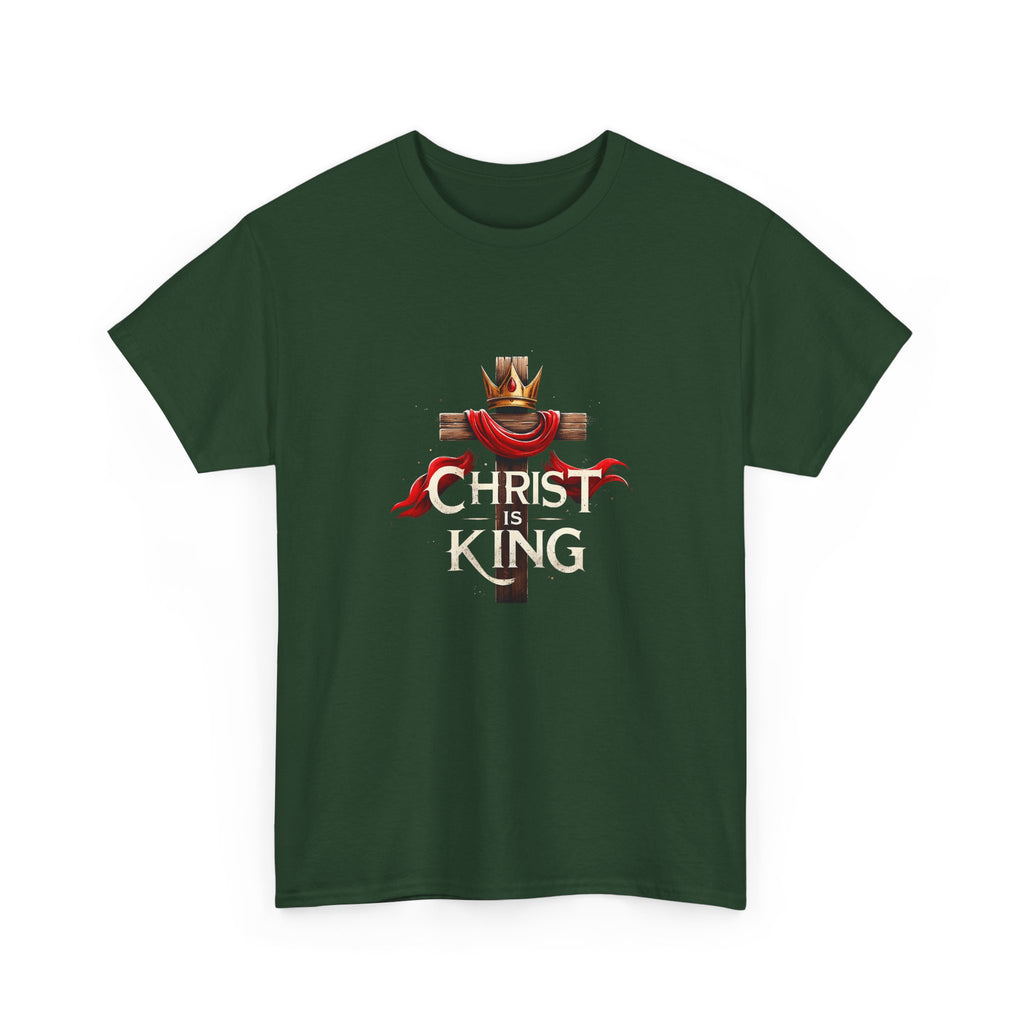 Christ is King Unisex Heavy Cotton Tee, Christian Apparel, Faith-Based T-Shirt