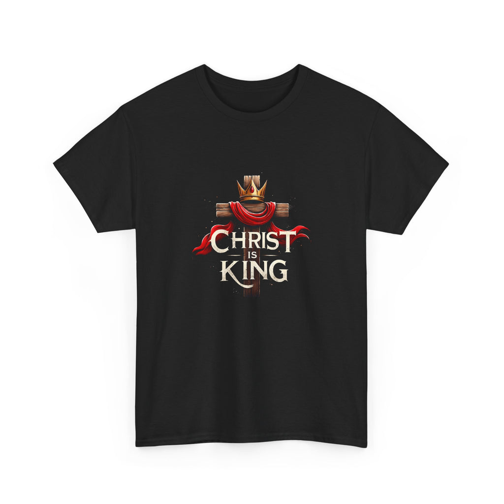 Christ is King Unisex Heavy Cotton Tee, Christian Apparel, Faith-Based T-Shirt