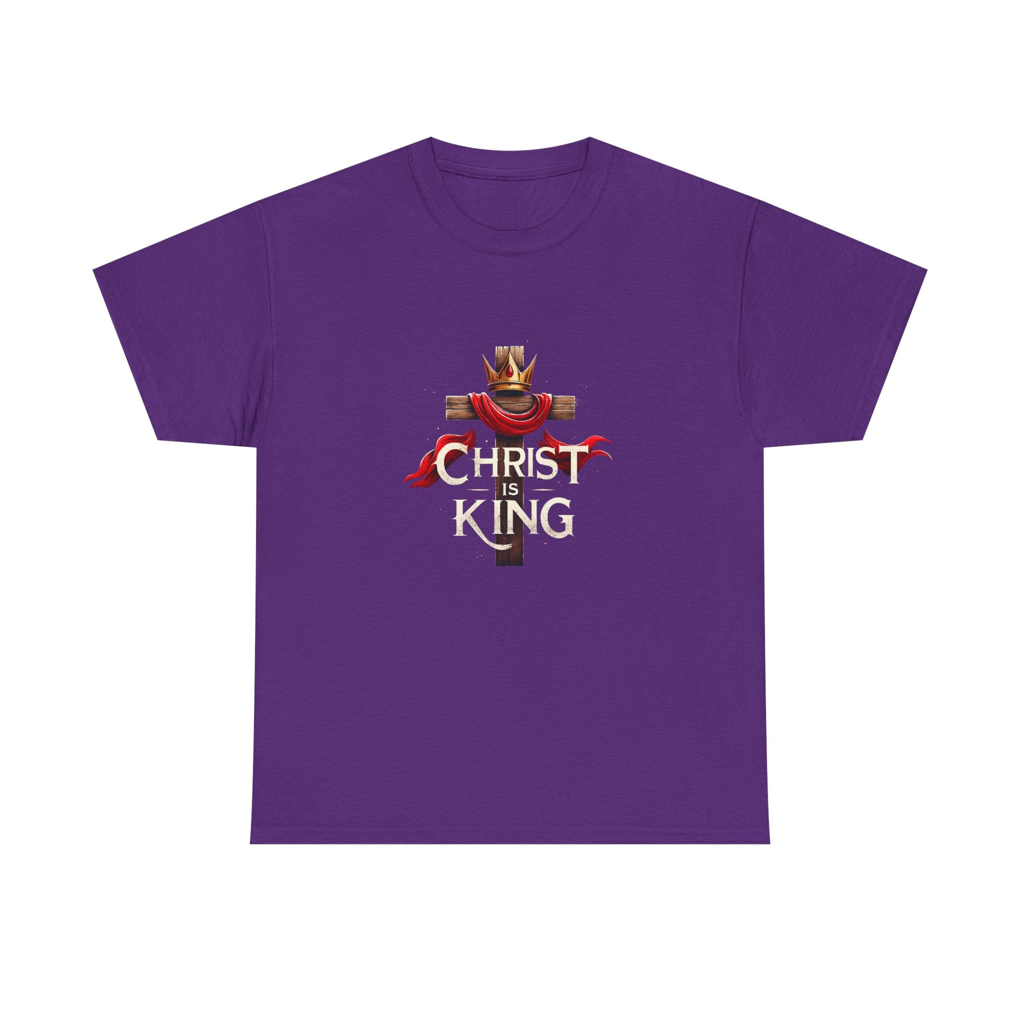 Christ is King Unisex Heavy Cotton Tee, Christian Apparel, Faith-Based T-Shirt