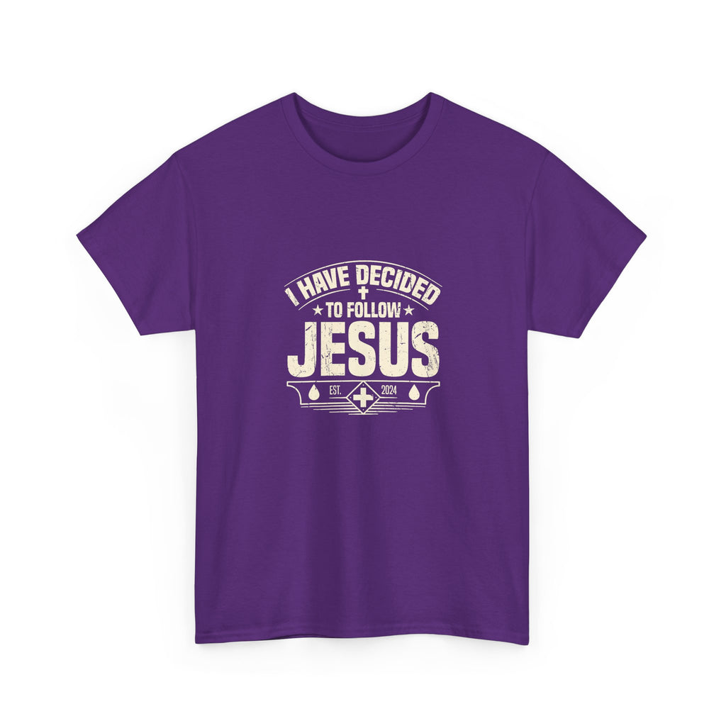 Faith Inspired Unisex Heavy Cotton Tee - 'I Have Decided to Follow Jesus' Shirt, Christian Gift