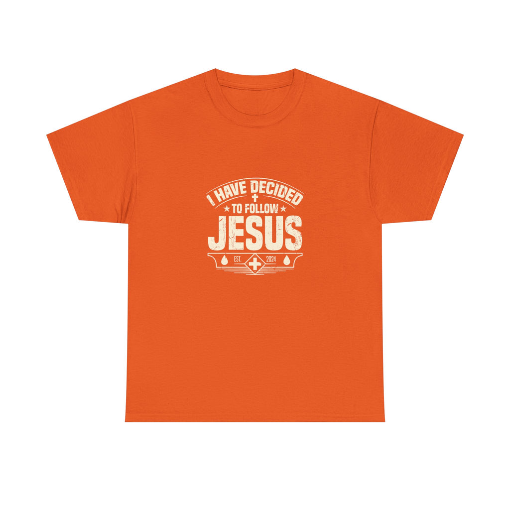Faith Inspired Unisex Heavy Cotton Tee - 'I Have Decided to Follow Jesus' Shirt, Christian Gift