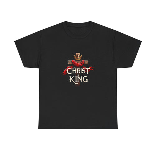 Christ is King Unisex Heavy Cotton Tee, Christian Apparel, Faith-Based T-Shirt