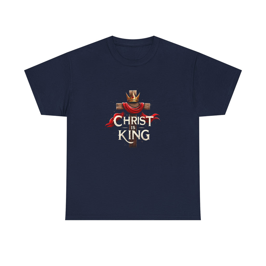 Christ is King Unisex Heavy Cotton Tee, Christian Apparel, Faith-Based T-Shirt
