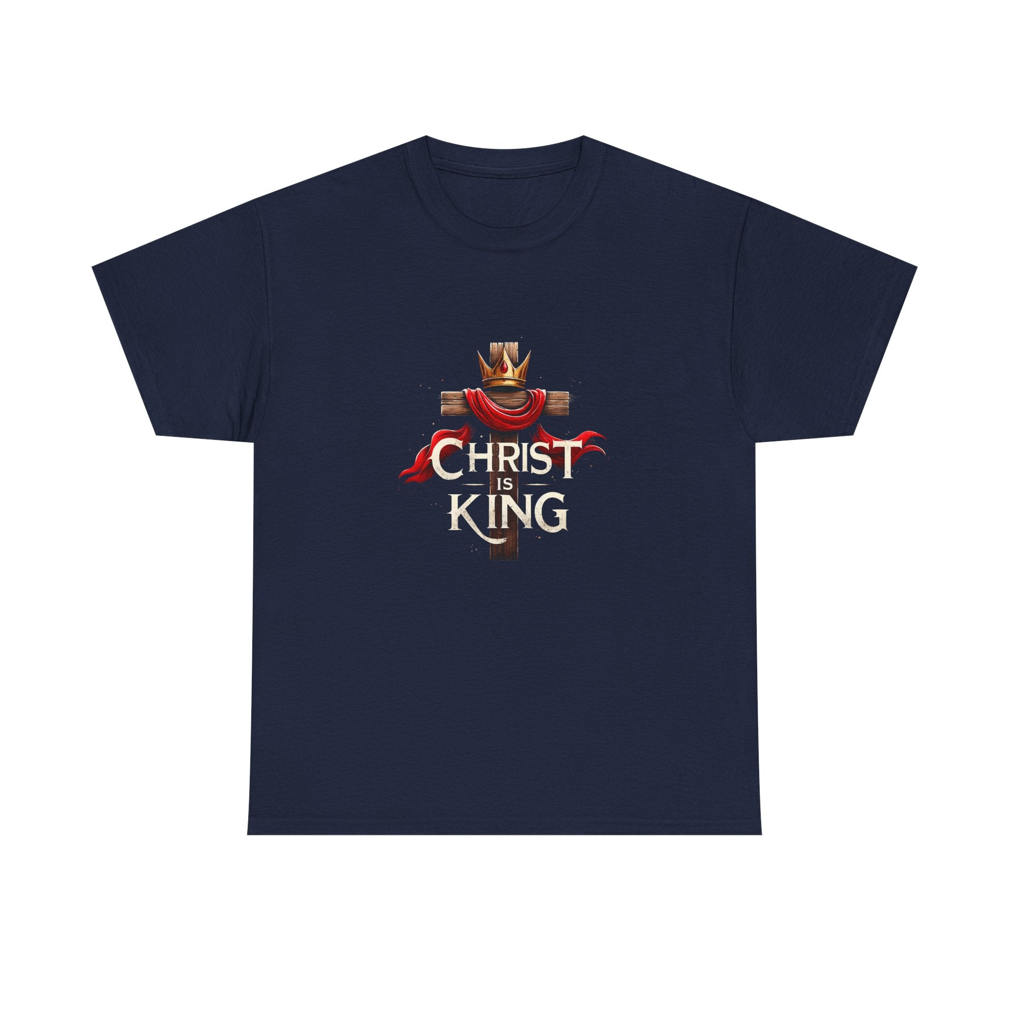 Christ is King Unisex Heavy Cotton Tee, Christian Apparel, Faith-Based T-Shirt
