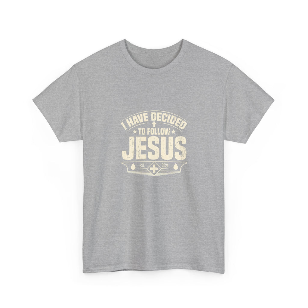Faith Inspired Unisex Heavy Cotton Tee - 'I Have Decided to Follow Jesus' Shirt, Christian Gift