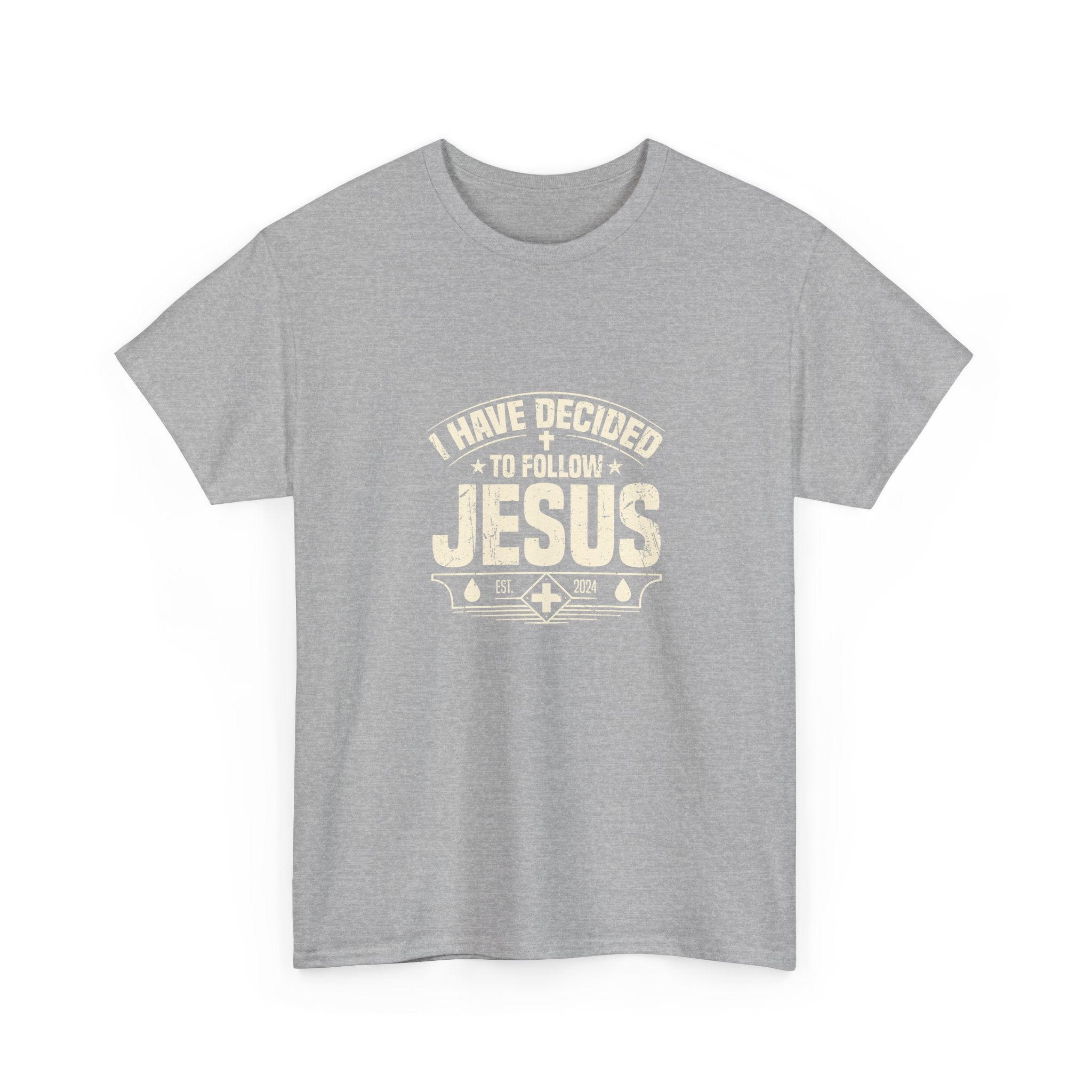 Faith Inspired Unisex Heavy Cotton Tee - 'I Have Decided to Follow Jesus' Shirt, Christian Gift